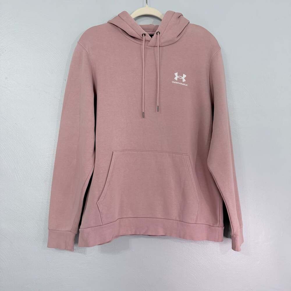 Under Armour UA Essential Icon Fleece Hooded Sweatshirt Mauve Pink L